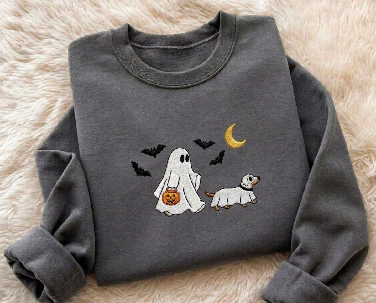 Halloween ghost dachshund sweatshirt